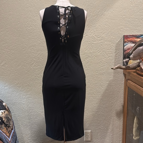 White House Black Market Black Halter Sheath Dress - Picture 3 of 7